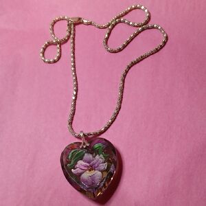 Floral Heart Pendant Necklace